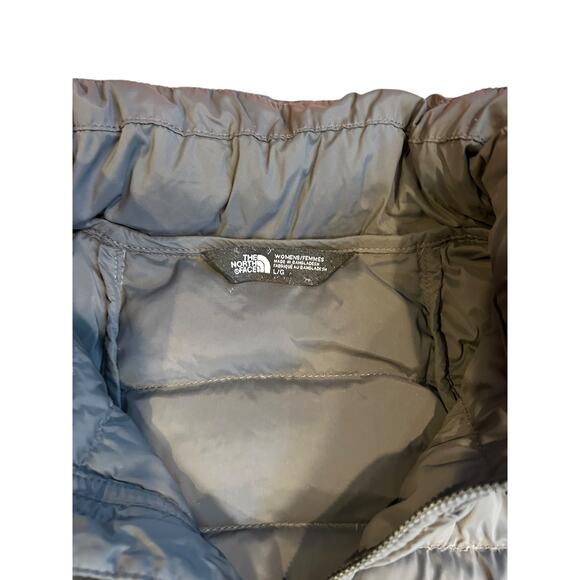 THE NORTH FACE Charcoal Gray Grey 550 Fill Goose Down Puffer Jacket Womens LARGE - Picture 5 of 10
